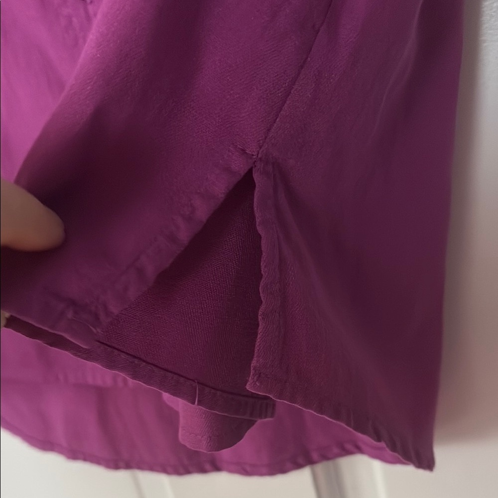 Billy T Women's Purple Button Down Shirt - Picture 5 of 6